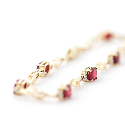 Galaxy Gold Gg 14K Solid Yellow Gold Tennis Bracelet 4.21 Ct Ruby Diamond - Size 7.5 #TOP3