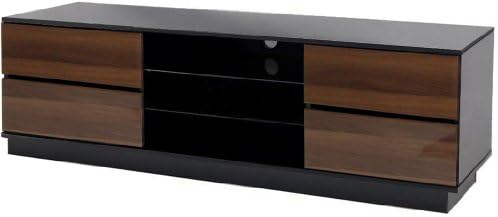 Centurion Avitus Walnut Black, Gloss Black with 4-Walnut Drawers & 3-Shelf 32"-65" LED/LCD/Plasma Cabinet TV Stand