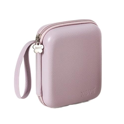 Borsa per cuffie EVA borsa da trasporto per accessori digitali organizer per cavi dati antiurto viola pelle