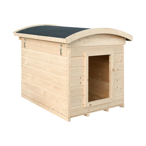 Hundehütte Outdoor kleine Hunde – Hundehaus Holz für Kleiner Rassen, wasserfestes Dach 87 x 102 x H85 cm, Größe S, Timbela M405-1