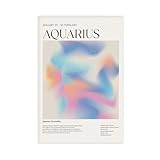 ZYGNBHL Póster artístico para decoración de pared con constelación de Acuario, halo, gradiente, 2 unidades, para bar, restaurante, garaje, cafetería, regalo sin marco, 20 x 30 pulgadas