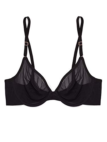 Smart & Sexy Women's Sheer Demi Underwire Bra, Black Hue (Mesh), 38DD - Image 4
