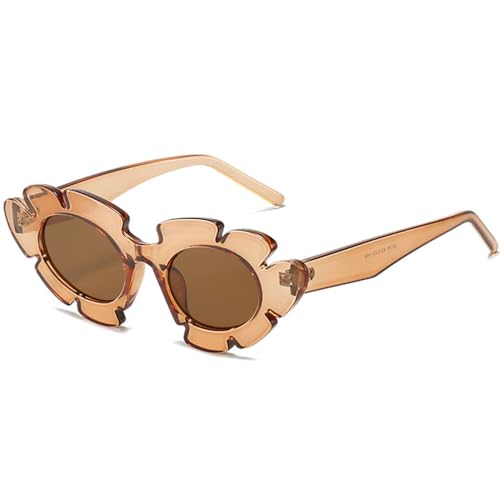 Lunettes de luxe oeil de chat vintage LVTFCO, l'élégance rétro marron