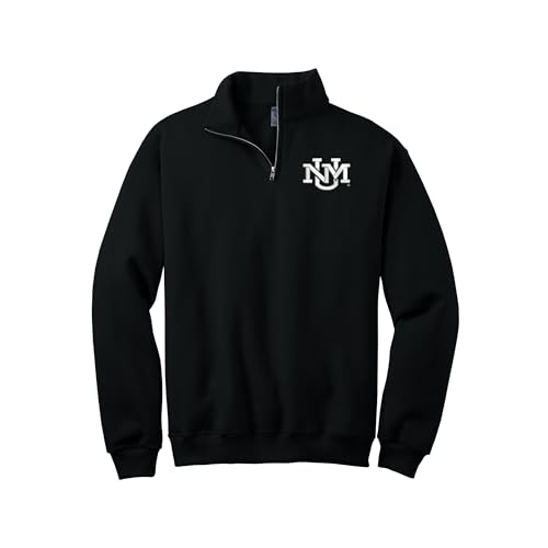 Sorority Letters Shop University of New Mexico Quarter Zip Cadet Collar Sweatshirt - UNM Logo Pullover Sweater