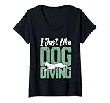 Photo Gallery donna dock dog diving scuba diving sport rescue agility design maglietta con collo a v Photo Gallery donna dock dog diving scuba diving sport rescue agility design maglietta con collo a v