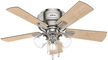 Hunter Fan 42 inch Casual Brushed Nickel Indoor Ceiling Fan with LED Lights (Renewed)