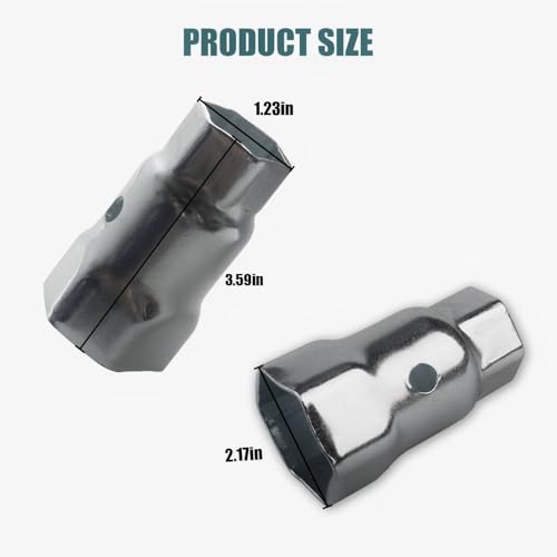 Image of 2 PCS Upgrade RV Water Heater Element Wrench Socket 1-1 /16 in x 1-1 /2 in x 6 in, Dual Hex Wrench Removal Tool for Anode Rod