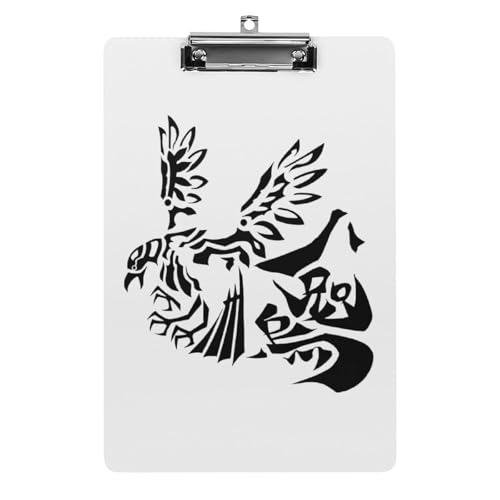 クリップボード 八咫烏 カラス 鳥 A4サイズ対応 クリップファイル バインダークリップ 用箋ばさみ ファイルボード メモ帳 縦型 書類整理 おしゃれ かわいい 筆記 多機能 壁掛け プレゼント