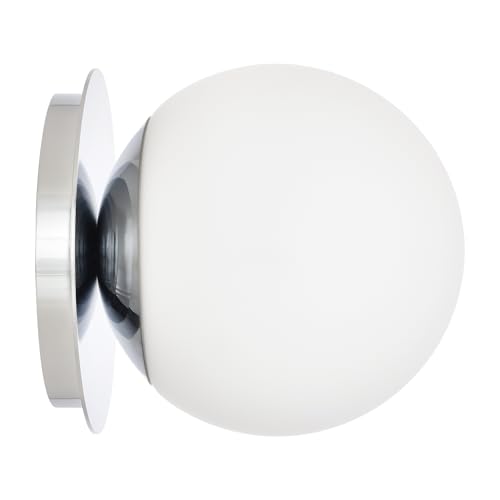 Chrome Wall Sconce – Modern 1-Light Globe Light