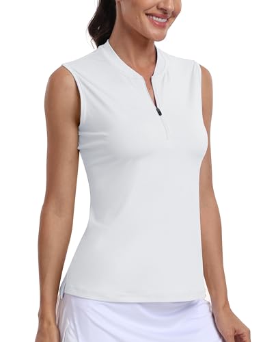 Golf Polo Shirts for Women Slim Fit Woman Sleeveless Sports Shirts Quick Dry Athletic Tank Tops for Tennis Work