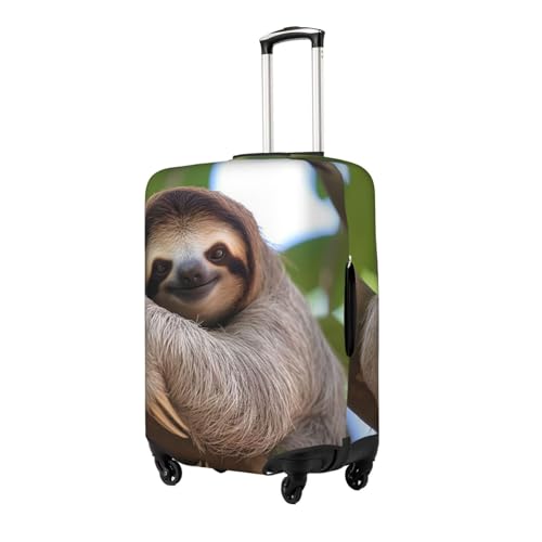 Travel Luggage Cover for Suitcase Tsa Approved, Washable Elastic Suitcase Protector, A Sloth on a Tree Branch Suitcase Cover Anti-scratch Baggage Cover Fits 22-24 Inch Luggage Sleeve X-Large2
