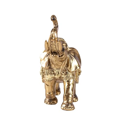 Estatua Decorativa Elefante Dorado en Resina miniatura 5