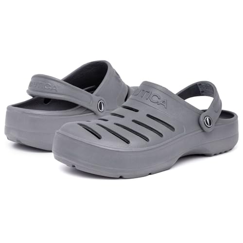 Image of Nautica Men's Clogs - Athletic Sports Sandal - Slip-On with Adjustable Back Strap - (Water Shoes /Fuzzy Slippers) River Edge