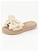 GORGLITTER Girl's Sandals Summer Cute Fashion Trendy Beach Vacation Slides Sandals Bow Braided Slip on Dress Sandals Beige 12.5 Big Kid