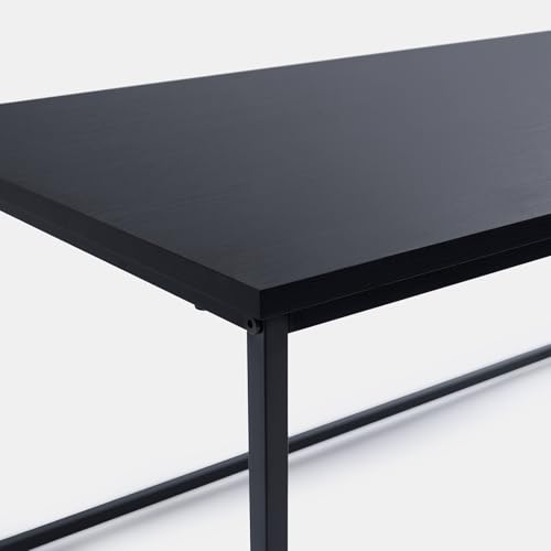 OHS Coffee Side Table with Metal Frame, Modern Wooden Top Stylish & Durable Industrial Centre Table For Living Room Office & Compact Spaces Easy Assembly, Black-90x48x40cm - Image 6