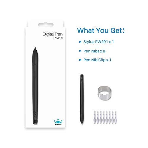 Caneta digital PW201 Caneta digital sem bateria com 2 botões programáveis para tablet gráfico HUION