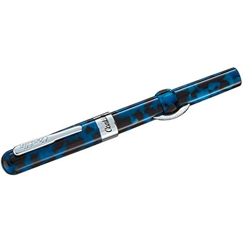 Mark Twain Crescent Filler Fountain Pen - Vintage Blue w/Chrome Trim - EF Cover