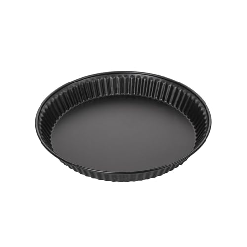Zenker 7542 Moule à quiche lorraine, moule à tarte, moule à tarte 28 cm, moule pour quiche, Acier, Noir, 28 x 4 cm