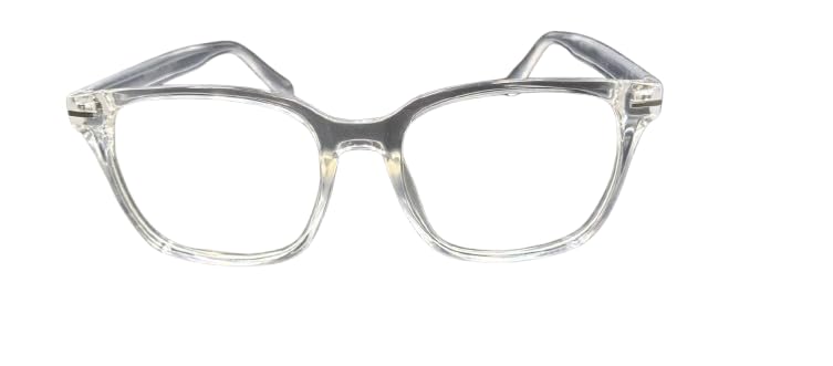 JOY EYEWEARFull Rim Square Clear Lens Polycarbonate Optical Frame Eyeglasses for Unisex UV100% Protection Eyewear - Transparent
