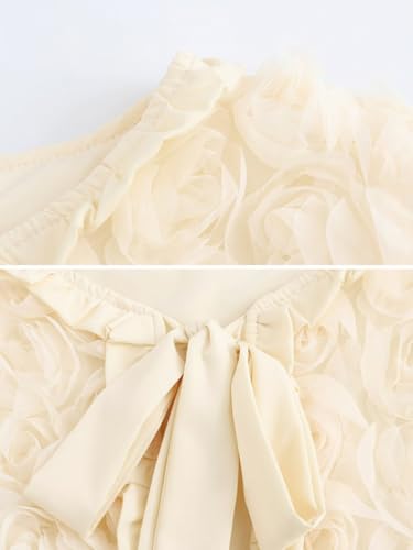 ebossy Women's Collarless Tie Front Blazer Elegant Floral Long Sleeve Casual Slim Y2k Crop Jacket Coat4