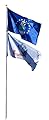 Service First Heavy Duty Delta Sectional Flag Pole Complete Kit (30 Foot, Silver)