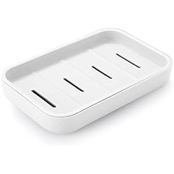 Jabonera Lidl ERKXD Jabonera de baño con drenaje, protector de jabón para ducha, fácil limpieza, secado, deja el jabón blando (blanco)
