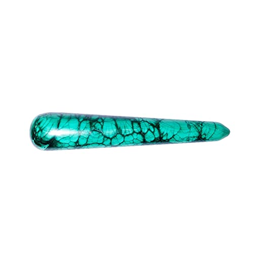 Bâton de massage en malachite véritable pour lithothérapie et soin prestige - 2