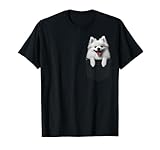 Pocket American Eskimo Dog Cute Dog Lover Owner Gift T-Shirt for Men Women Kids