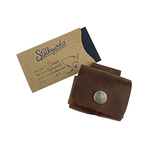 Leathertex, Rustic Airpods Pro Charging Cover Handmade From Full Grain Leather - Pocket Size, Genuine Bluetooth Case - Protective Portable Carrying Pouch - Bourbon Brown #TOP6