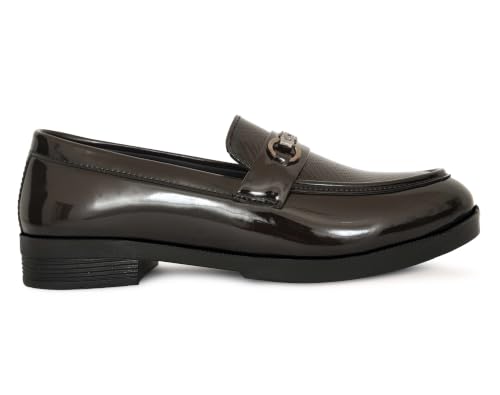 Image of VELTRIX Men's Premium Patent Leather Finish Formal Loafers | Horsebit Buckle Slip-On Shoes | Comfortable Office, Party, Wedding & Business Dress Shoes Aldo DIY Patent