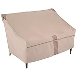 Modern Leisure 2905 Monterey Patio Love Seat, Outdoor Cover (57.5 L D x 38 H inches) Water-Resistant, Small, Khaki/Fossil