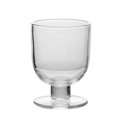ZKALQECNF Leche Vaso vintage de tallo corto, acabado copo nieve, 350 ml, transparente, con pie Bebidas