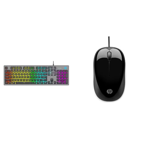 Image of HP K500F Backlit Membrane Wired Gaming Keyboard with Mixed Color Lighting, Metal Panel with Logo Lig