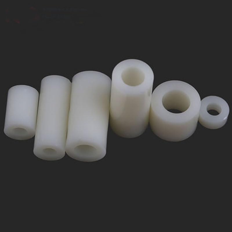 5Pcs M8 Insulatio Plastic mat Straight through nylon casing Gasket washer Round hole pillar body Spacer column 14mm OD 5-25mm L - (Inner Diameter: M8x12mm (5pcs))