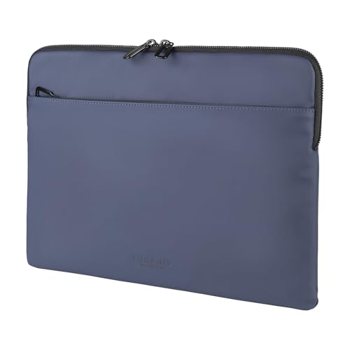 Tucano, Gommo Sleeve Custodia per MacBook Air 15" e Laptop 14", Custodia Computer Imbottita in Materiale Gommato Water Resistant con Tasca Accessori e Zip Doppia, Blu