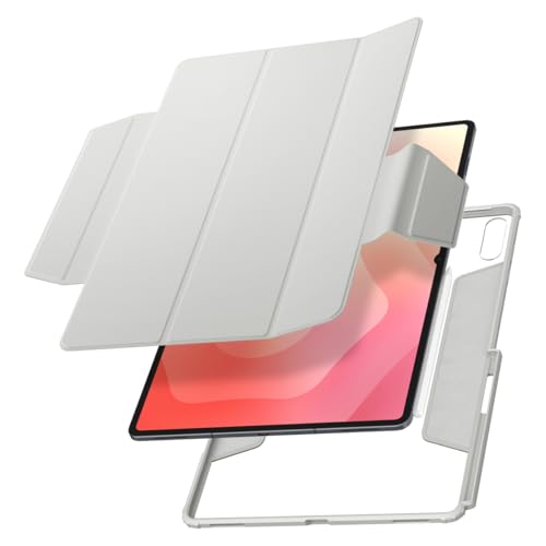 Image of Spigen for Galaxy Tab S11 Ultra Case (2025), Air Skin Pro Detachable Magnetic Cover with Clear Transparent Back and Pencil Holder, Gray