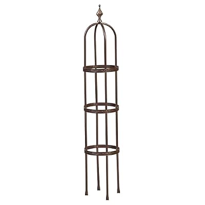Evergreen 5 ft Garden Trellis for Climbing Plants Vines, Jasmine & Flowers, Rustproof Metal Obelisk Trellises, Outdoor & Indoor Plant Support for Potted Planters (Bronze)