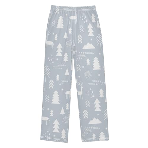 Boys' Pants Christmas Deers Snowflakes Long Bottoms Jogger Pants Elastic Waist Trousers with Pockets S-XL