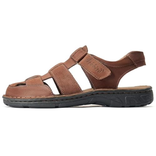 Image of Arkbird Men's Sandals, Closed Toe Leather Fisherman Outdoor Hiking Sport Shoes Summer