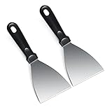 FANSITY Griddle Scraper 2PCS for Flat Top Teppanyaki BBQ, Edge Grill Scraper with Straight...