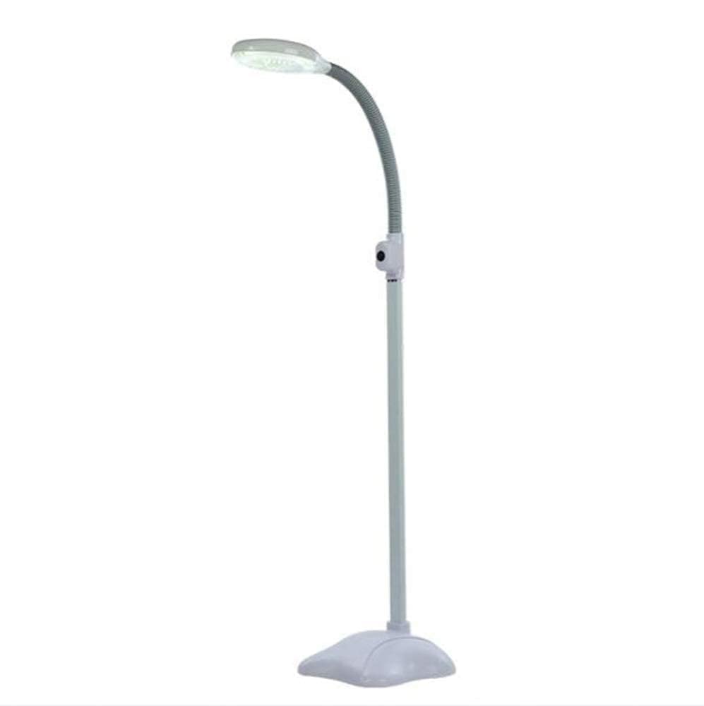 Lupas, Lupa, Lámpara de pie con Lupa LED 5X, Base de Lente, Brazo Giratorio Ajustable, Lupa de Lectura con Cuello de Cisne, para salón, Belleza, manicura, profesión