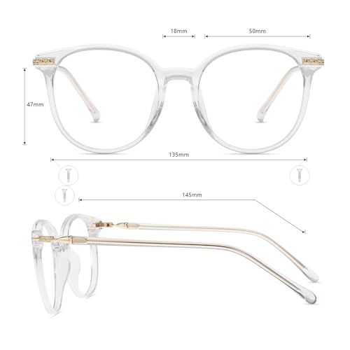 Image of Firmoo Blue Light Blocking Reading Glasses 1.25x Women /Men, Computer Reading /Gaming /TV /Phones Glasses UV Glare Readers Glasses, Clear Frame