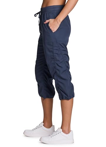 Image of RBX Active Capri Pants for Women Joggers Stretch Lightweight Women's Casual Pant Capri with Drawstring