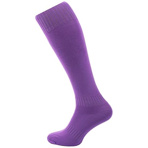 Hosierydirect 2 Pairs Mens Football Socks | Athletic Breathable Sports Socks for Soccer Basketball, Rugby, Hockey Hiking Cycling Running Yoga | UK Size 6-11 Purple Cover