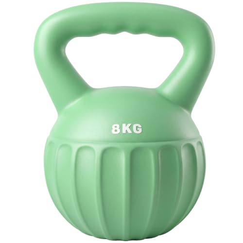 Image of SPORTNOW Kettlebell, 8 kg Kettle Bell Non-Slip Handle for Home Gym,Green