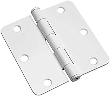 Richelieu Hardware 2821WB Onward 3-1/2-in (89 mm) Full Mortise Butt Hinge - 1/4" Radius, White (2-Pack)