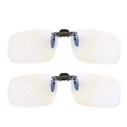 Image of Clip on Anti Blue Light Filter Glasses UV Blocking Anti Eye Strain Unisex (2pcs white)
