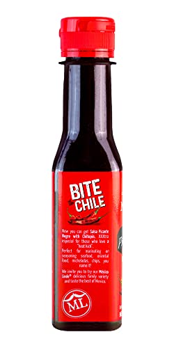 Image of Mexico Lindo Picante Negra Xxxtra Hot Sauce, With Chiltepin Pepper, 5 Fl Oz (Pack of 6)