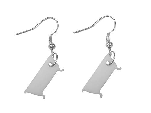 Boucles d'oreilles de bain cintre Miniblings beauté baignoire baignoire en acrylique blanc