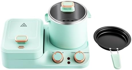 3-in-1 Breakfast Station - Retro Electric Toaster Sandwich Maker with Frying Pan, Boiling Pot & Food Steamer, Non-Stick Cooking Surface, for Quick and Easy Meals